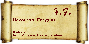 Horovitz Frigyes névjegykártya